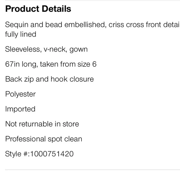 MAC DUGGAL Sequin Stripe Trumpet Gown in Pearl Size 6 New, never worn extra bead - Picture 5 of 9